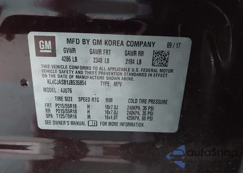 2018 Buick Encore Preferred from USA, damaged, VIN KL4CJASB1JB535854